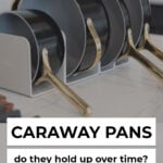collection of caraway pans with text overlay