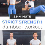 collage of woman performing dumbbell arm exercises