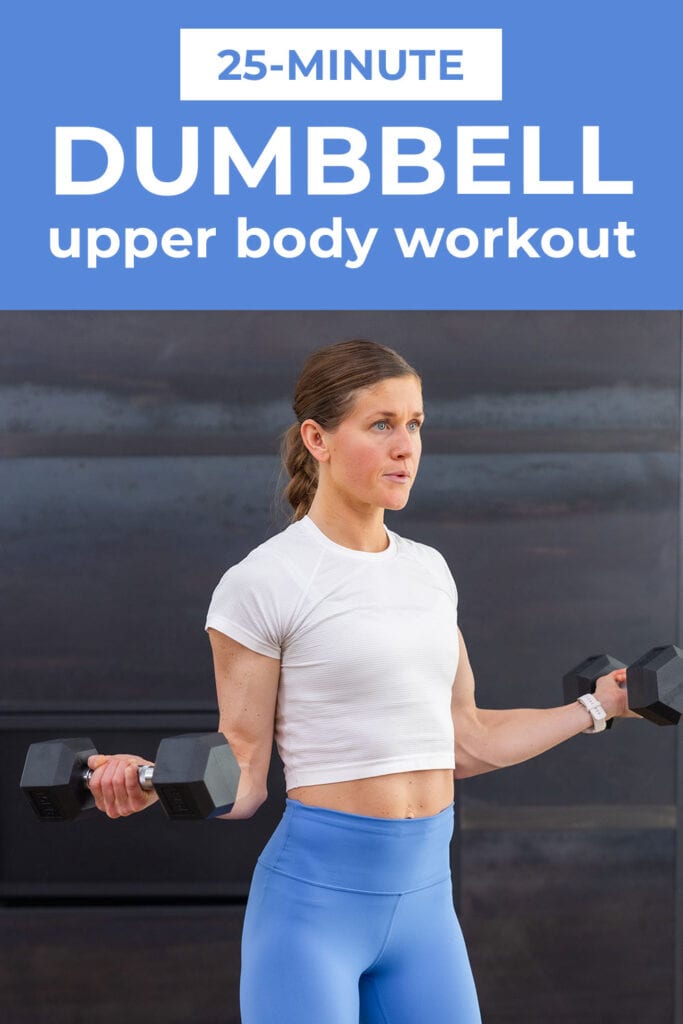 woman performing standing dumbbell arm exercise