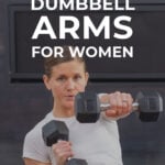 woman performing seated dumbbell arm exercise