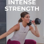 woman performing dumbbell strength and hiit exercises for women