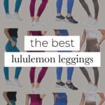collage of different lululemon leggings