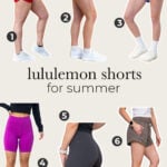 six different examples of best lululemon shorts for women