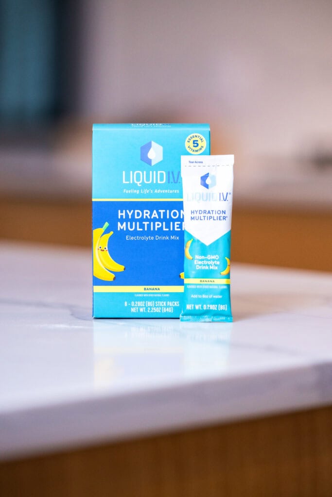 Liquid IV powder as part of the best electrolyte powders.  