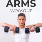 woman performing upright row to target shoulders