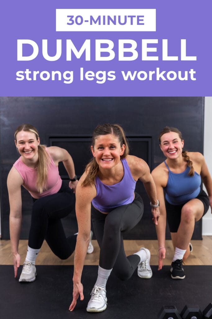 three women performing a low lunge