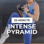 woman performing standing crunch