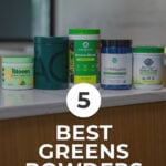 five of the best greens powders lined up for review