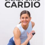 collage of woman performing liss cardio exercises