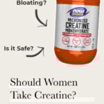 Creatine container with FAQs overlayed