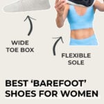 Collage of two types of barefoot shoes