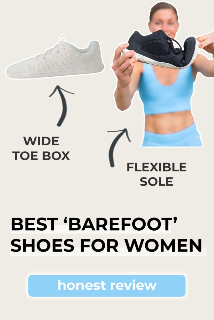 Collage of two types of barefoot shoes