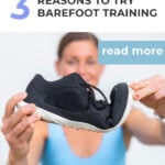 woman flexing barefoot shoe