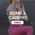woman performing dumbbell cardio exercises