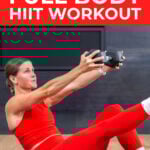 woman performing an uneven weighted sit up