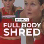 collage of woman performing full body hiit exercises