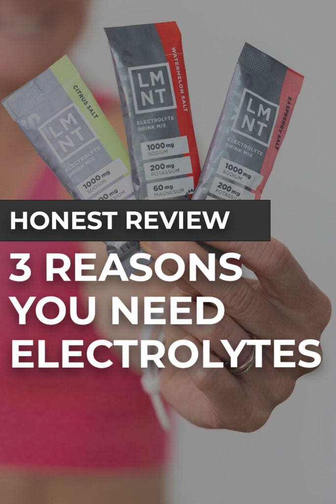 woman holding up three flavors of lmnt electrolytes