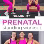collage of prenatal exercises