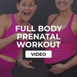two women posing, one of them is pregnant