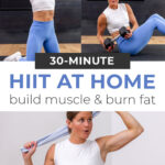 three exercise demonstrations from full body HIIT workout