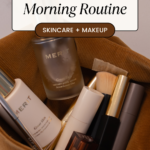 bag of makeup and skincare products