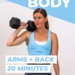 Woman performing uneven squat as part of full body weight lifting workout