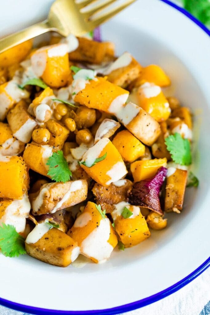 Butternut tofu sheet pan dinner recipe| high protein Vegetarian meals 