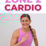 Woman performing low impact cardio to stay in zone 2 heart rate zone
