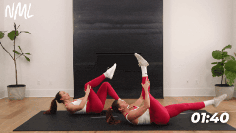 women performing straight leg pulls 