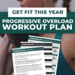 Woman holding dumbbell at chest after completing progressive overload program