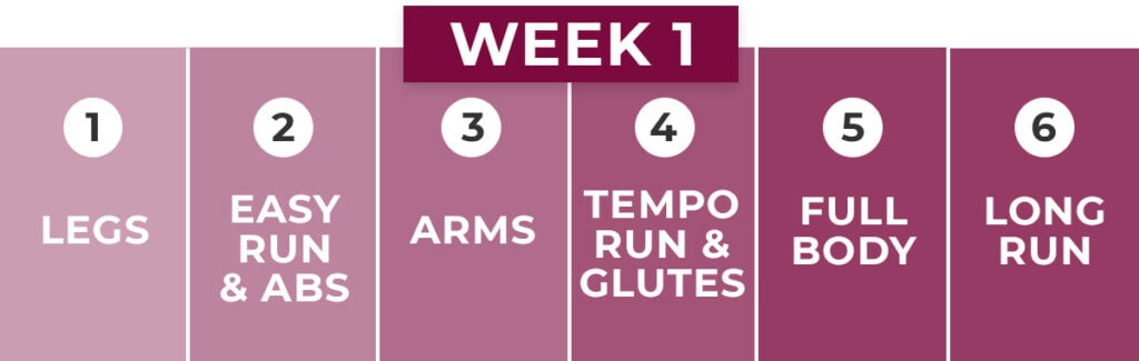 hybrid training plan week 1 calendar