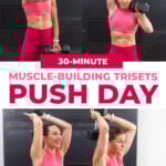 Three exercises from upper body push day workout