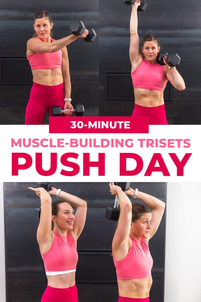 Three exercises from upper body push day workout