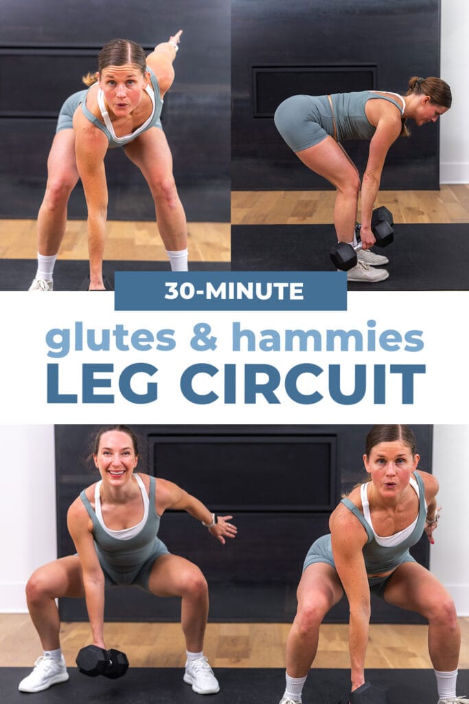 three exercises from glutes and hamstrings leg circuits