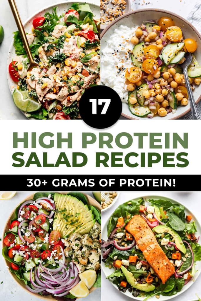 Four examples of high protein salads