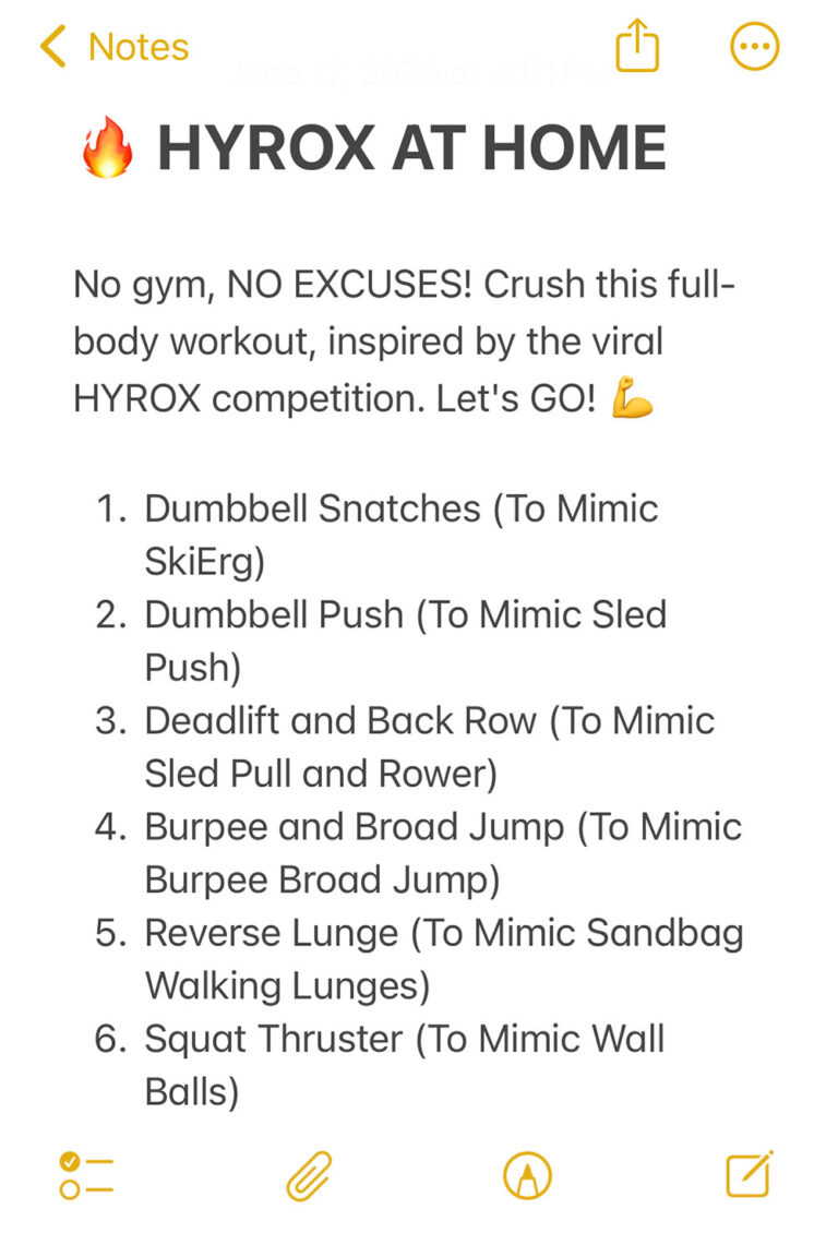 Hyrox Routine Gym At-Home Hyrox Workout (With Weights)