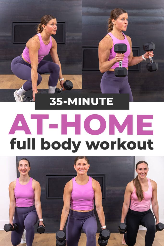 three exercises from at-home full body workout