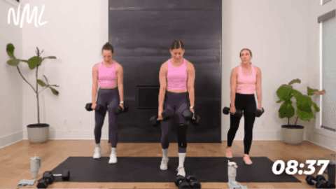 demo of staggered deadlift staggered squat combination move