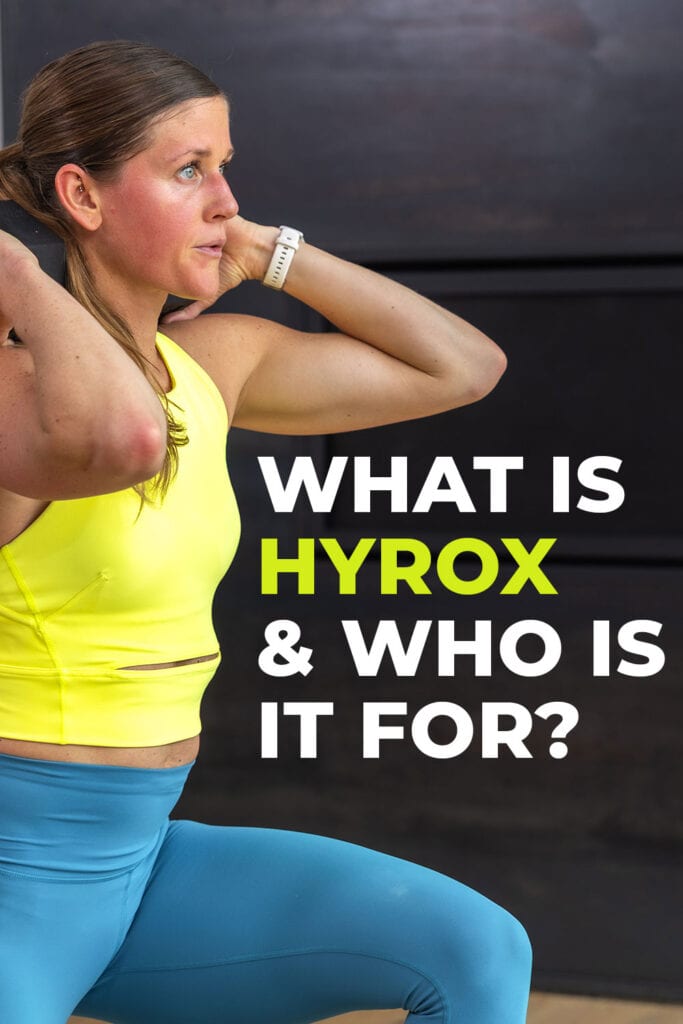 woman performing lunges as part of hyrox workout