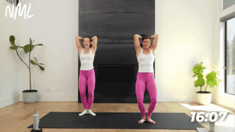 example of first position with a tricep overhead