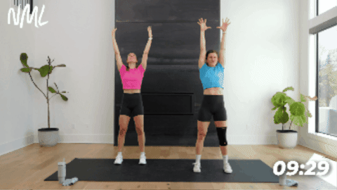women performing a good morning exercise as part of active recovery workout