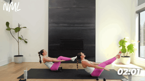 pilates hundred exercise - home barre exercise