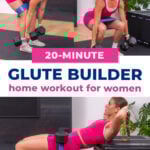 3 exercises from at home glute workout for women