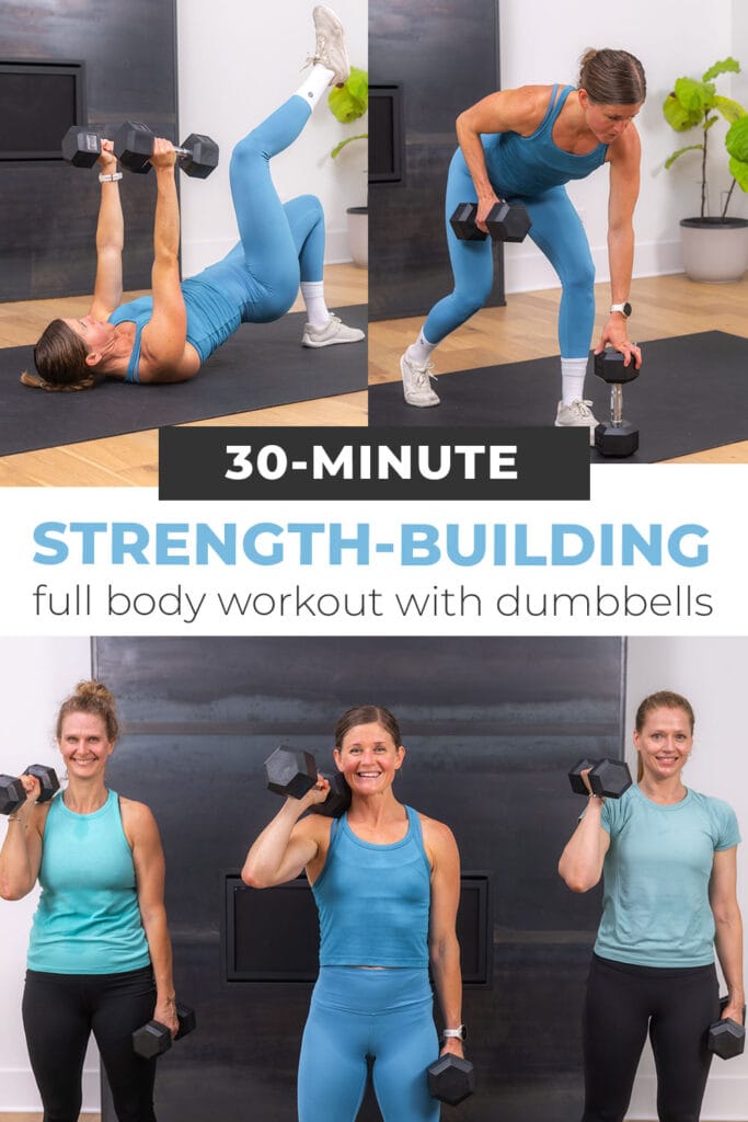 three exercises from strength building workout for women over 30