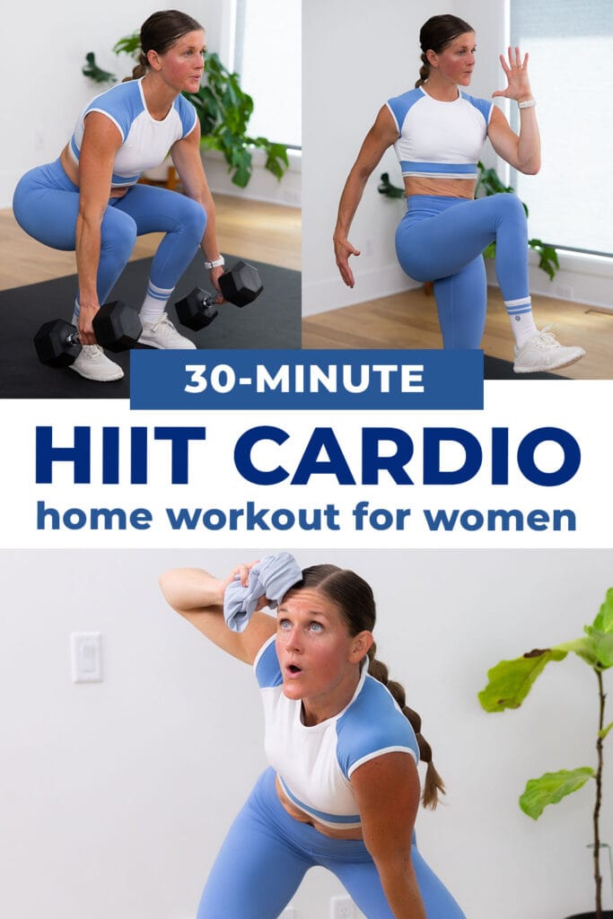 Three exercises from 30 minute hiit workout at home