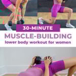 three dumbbell exercises from lower body triset workout for women