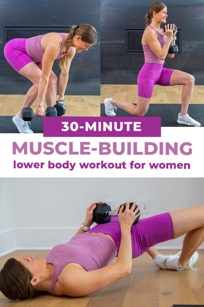 three dumbbell exercises from lower body triset workout for women