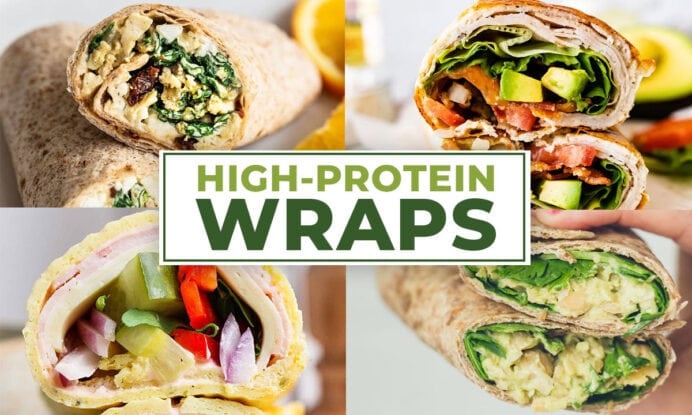 High protein wraps including chicken, seafood and vegetarian