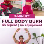 three exercises from 5 minute workout at home