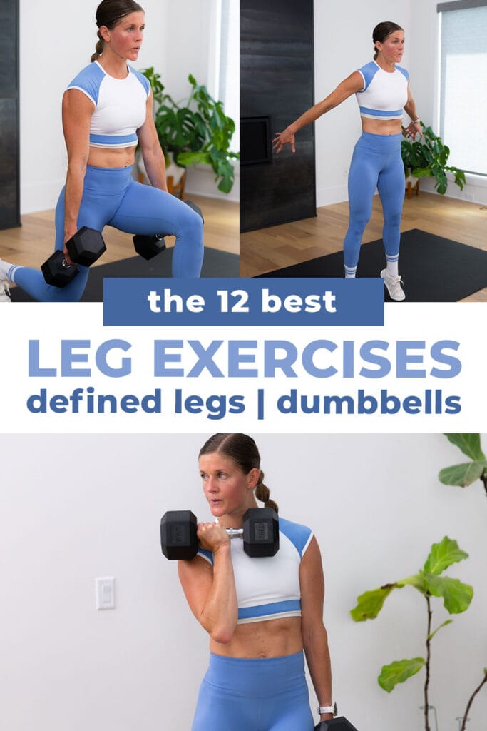 woman performing three standing leg exercises